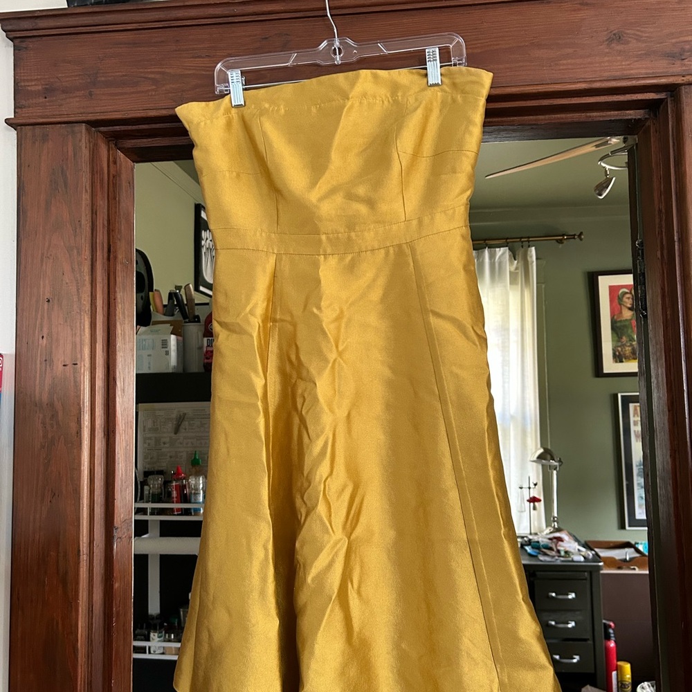 J. Crew Strapless Dress in Vibrant Yellow